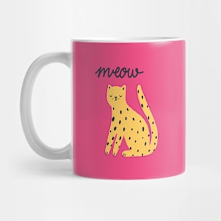 cute meow cat quotes illustration vector Mug